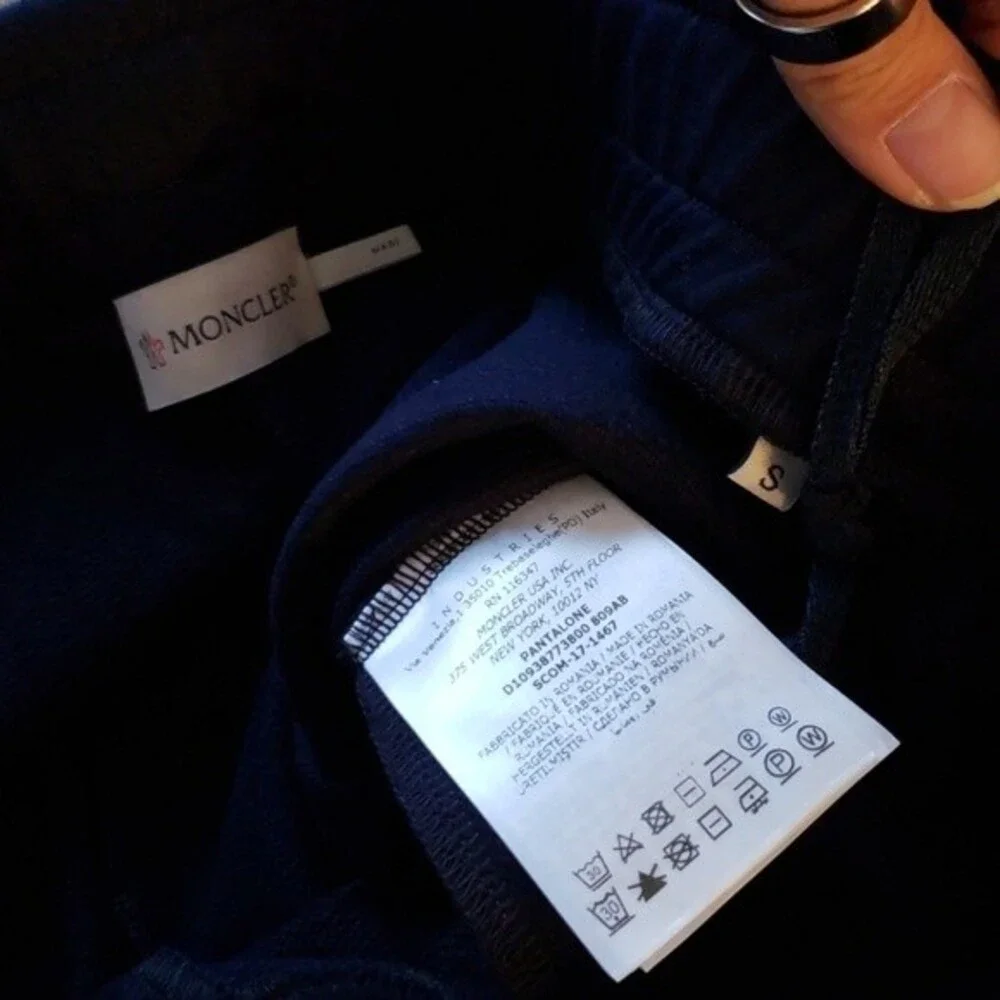 Moncler Navy Blue Mens Pants Size Small Luxury Athleisure Lounge Trouser  NEW